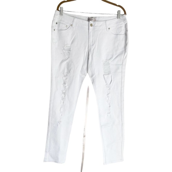 House of CB London Siran Straight Jeans Distressed White Size 34 / 10-12 NWT - Picture 2 of 9